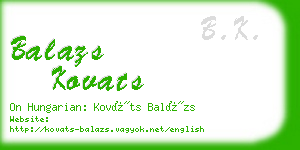 balazs kovats business card